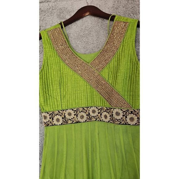 Indian Bollywood Dress Salwar Kameez Hippie Boho Festival Green Med 36 + Sleeves - Picture 4 of 7
